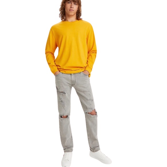 Levi’s Premium 511 Slim Jeans Destroyed Gris - Picture 10 of 15